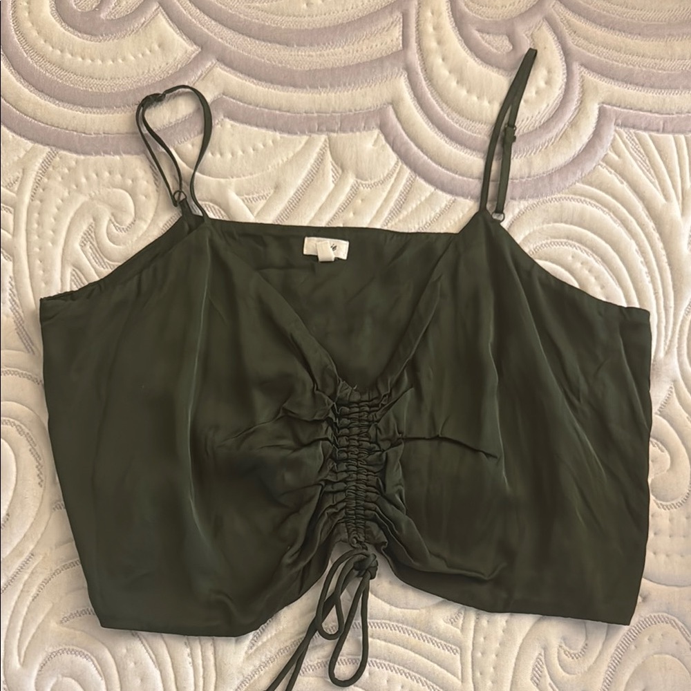 Elegant Green Ruched Women's Top